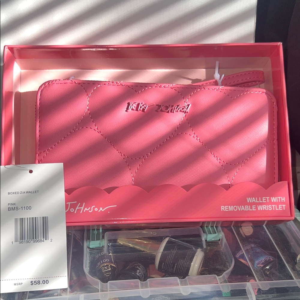 Betsey Johnson Vibrant Pink Quilted Wallet